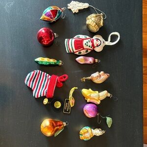 Vintage Glass Christmas Ornament Lot - Multicolor Holiday Collection